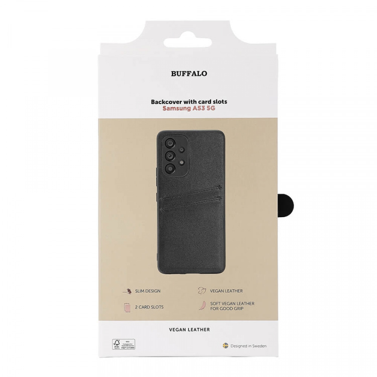 Buffalo Back cover PU 2 card Samsung A53 5G Black