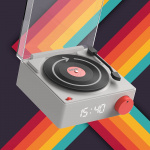 Mobility On Board Kaiutin Herätyskello Vinyyli Retro Harmaa Mobility On Board Kaiutin Herätyskello Vinyyli Retro Harmaa