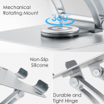 Desire2 kannettavan tietokoneen teline Supreme Dual Pivot Plus hopea