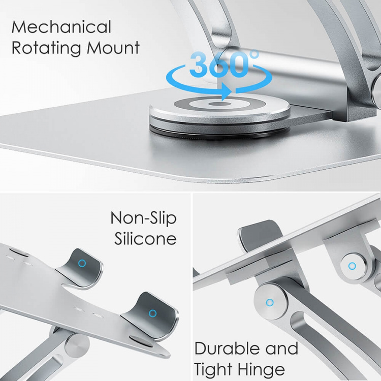 Desire2 kannettavan tietokoneen teline Supreme Dual Pivot Plus hopea Desire2 kannettavan tietokoneen teline Supreme Dual Pivot Plus hopea