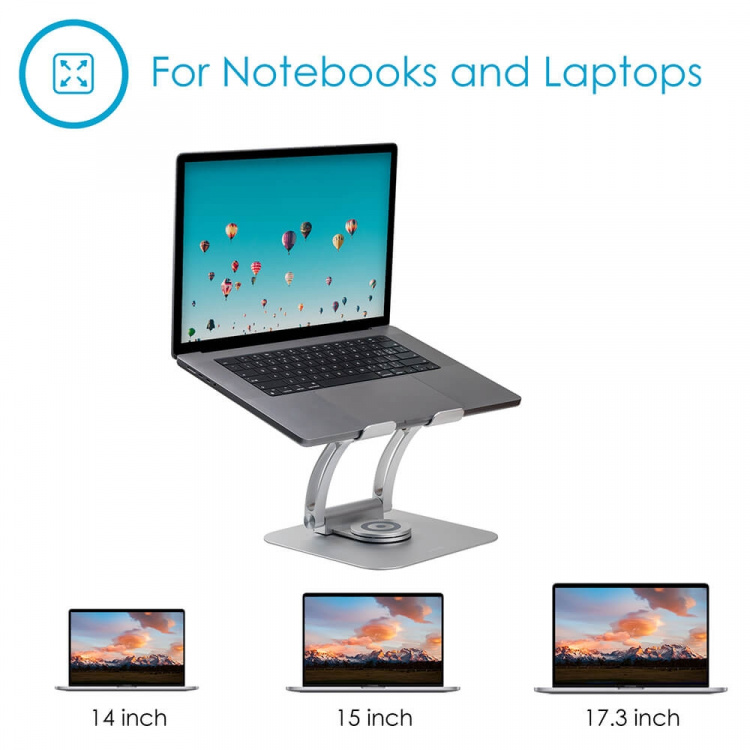 Desire2 kannettavan tietokoneen teline Supreme Dual Pivot Plus hopea Desire2 kannettavan tietokoneen teline Supreme Dual Pivot Plus hopea