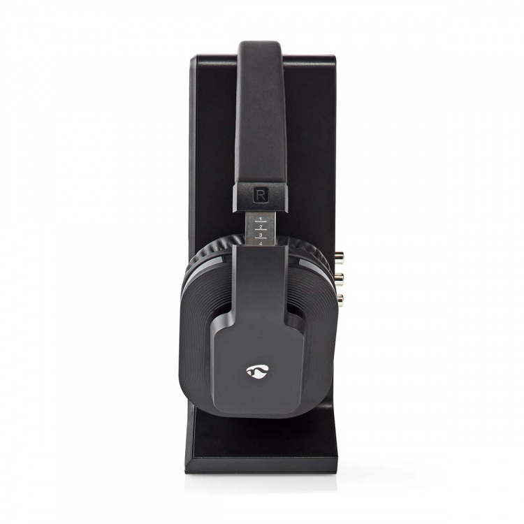 Nedis Langattomat TV-kuulokkeet | Wi-Fi | Over-Ear-kuulokkeet | Suurin akun toistoaika: 8 tuntia | 25 m | Digitaalinen Audio | Lataustelakka | Musta