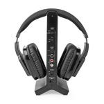 Nedis Langattomat TV-kuulokkeet | Wi-Fi | Over-Ear-kuulokkeet | Suurin akun toistoaika: 8 tuntia | 25 m | Digitaalinen Audio | Lataustelakka | Musta