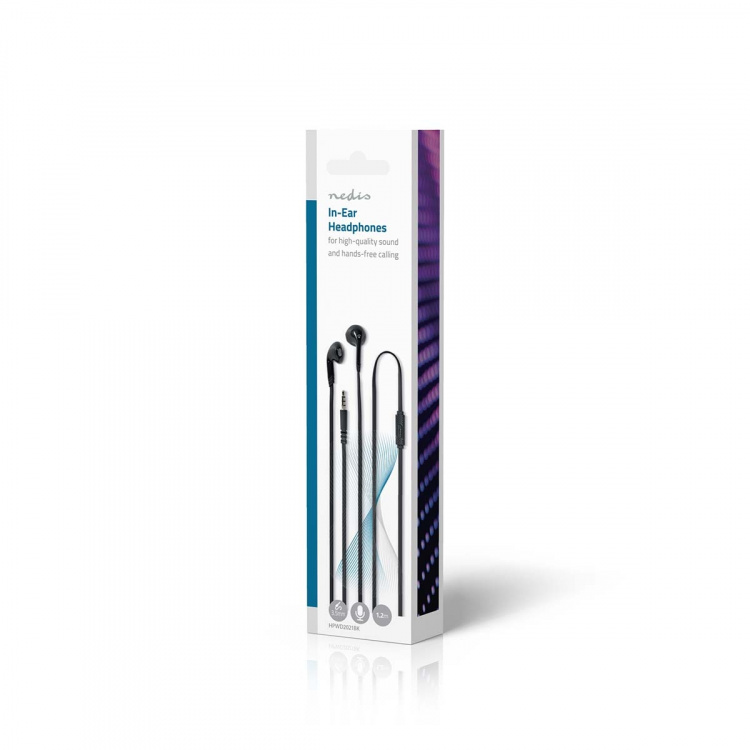 Nedis Langalliset Kuulokkeet | 3.5 mm | Kaapelin pituus: 1.20 m | Sisäänrakennettu mikrofoni | Äänenvoimakkuuden Säätö | Musta