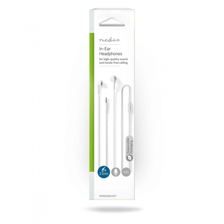 Nedis Langalliset Kuulokkeet | 3.5 mm | Kaapelin pituus: 1.20 m | Sisäänrakennettu mikrofoni | Äänenvoimakkuuden Säätö | Valkoinen Nedis Langalliset Kuulokkeet | 3.5 mm | Kaapelin pituus: 1.20 m | Sisäänrakennettu mikrofoni | Äänenvoimakkuuden Säätö | Valkoinen