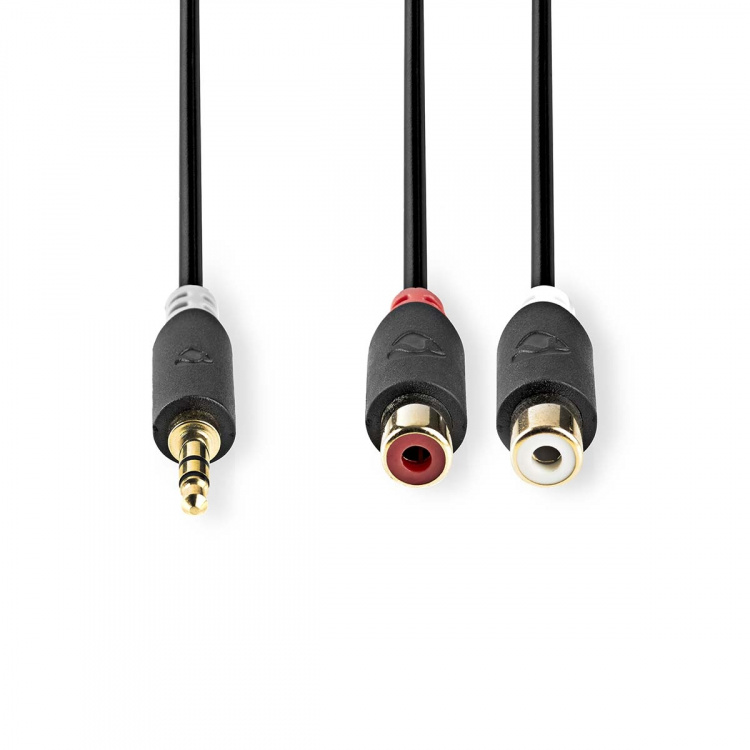 Nedis Stereoäänikaapeli | 3.5 mm uros | 2x RCA Naaras | Kullattu | 0.20 m | Pyöreä | Antrasiitti | Laatikko Nedis Stereoäänikaapeli | 3.5 mm uros | 2x RCA Naaras | Kullattu | 0.20 m | Pyöreä | Antrasiitti | Laatikko
