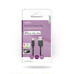 Nedis Lightning Kaapeli | USB 2.0 | Apple Lightning 8-Pin | USB-A Uros | 480 Mbps | Niklattu | 1.00 m | Pyöreä | PVC | Musta | Laatikko
