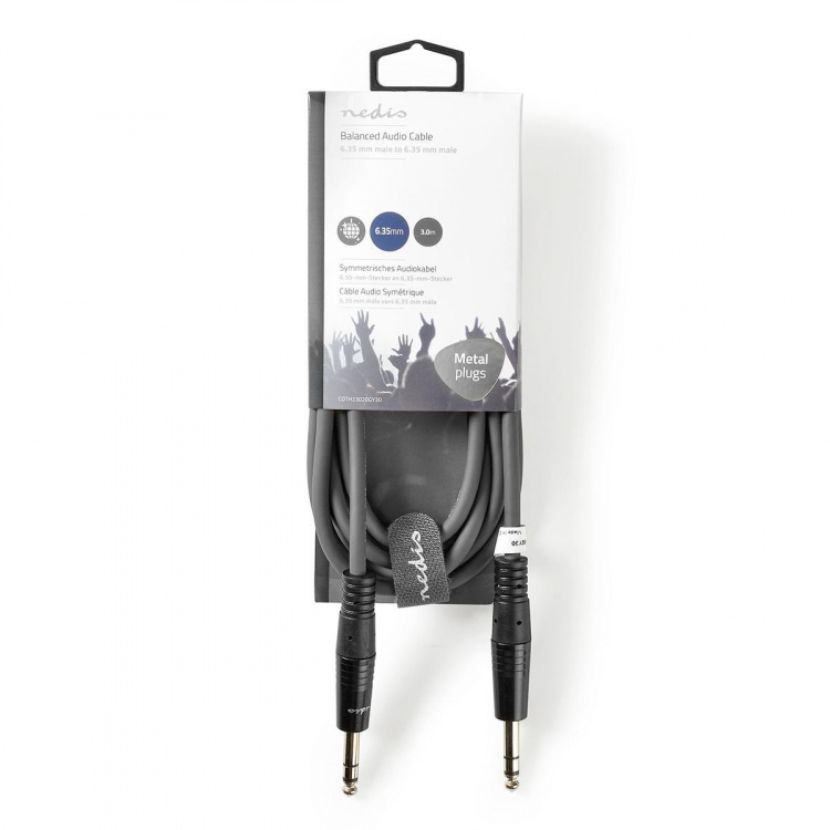 Nedis Stereoäänikaapeli | 6.35 mm uros | 6.35 mm uros | Niklattu | 3.00 m | Pyöreä | Tummanharmaa | Pahvikotelo Nedis Stereoäänikaapeli | 6.35 mm uros | 6.35 mm uros | Niklattu | 3.00 m | Pyöreä | Tummanharmaa | Pahvikotelo