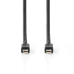 Nedis Mini DisplayPort kaapeli | DisplayPort 1.4 | Mini DisplayPort Uros | Mini DisplayPort Uros | 48 Gbps | Niklattu | 2.00 m | Pyöreä | PVC | Musta | Blister