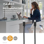 Nedis Mini DisplayPort kaapeli | DisplayPort 1.4 | Mini DisplayPort Uros | Mini DisplayPort Uros | 48 Gbps | Niklattu | 2.00 m | Pyöreä | PVC | Musta | Blister