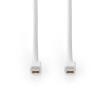 Nedis Mini DisplayPort kaapeli | DisplayPort 1.4 | Mini DisplayPort Uros | Mini DisplayPort Uros | 48 Gbps | Niklattu | 2.00 m | Pyöreä | PVC | Valkoinen | Blister