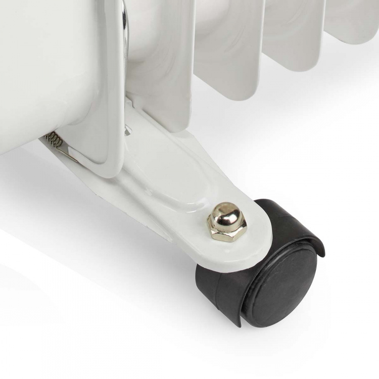 Nedis Siirrettävä Öljylämmitin | 800 / 1200 / 2000 W | 9 Lamellia | Säädettävä termostaatti | 3 Lämpöasetusta | Kaatumissuoja | Valkoinen