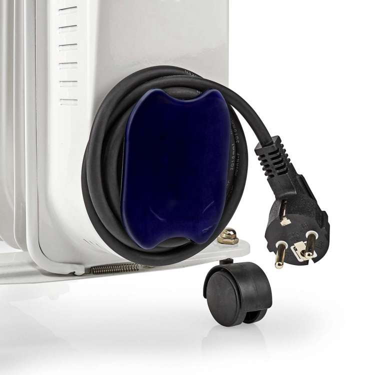 Nedis Siirrettävä Öljylämmitin | 800 / 1200 / 2000 W | 9 Lamellia | Säädettävä termostaatti | 3 Lämpöasetusta | Kaatumissuoja | Valkoinen