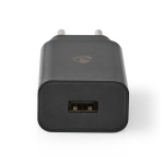 Nedis Seinälaturi | 12 W | Pikalataus-toiminto | 1x 2.4 A A | Lähtöliitäntöjen määrä: 1 | USB-A | Kaapeli ei sisälly | Single Voltage Output | Musta