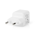 Nedis Seinälaturi | 20 W | PD3.0 20W | Pikalataus-toiminto | 1.67 A / 2.22 A / 3.0 A | Lähtöliitäntöjen määrä: 1 | USB-C™ | Automaattinen Jännitteen Valinta | Valkoinen