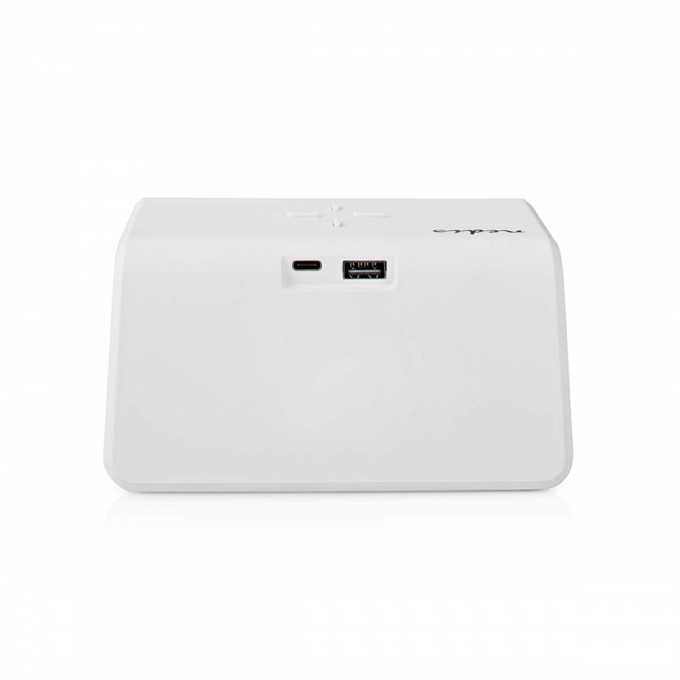 Nedis Herätyskello langattomalla latauksella | Qi-sertifioitu | 5 / 7.5 / 10 / 15 W | USB-A Male | Yövalo | 2 Hälytysaikojen | Torkkutoiminto
