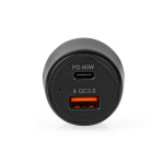Nedis Autolaturi | 65 W | 2.0 / 3.0 / 3.25 A | Lähtöliitäntöjen määrä: 2 | Portin tyyppi: USB-A / USB-C™ | Automaattinen Jännitteen Valinta