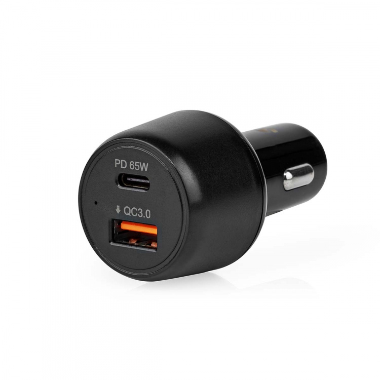 Nedis Autolaturi | 65 W | 2.0 / 3.0 / 3.25 A | Lähtöliitäntöjen määrä: 2 | Portin tyyppi: USB-A / USB-C™ | Automaattinen Jännitteen Valinta