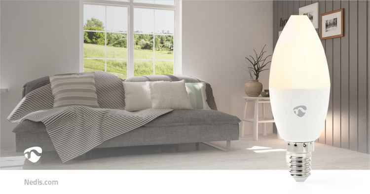 Nedis SmartLife RGB Lamppu | E14 | 470 lm | 4.90 W | Lämpimästä kylmään valkoiseen / RGB | 2200 - 6500 K | Android™ / IOS | Kynttilä | 1 kpl Nedis SmartLife RGB Lamppu | E14 | 470 lm | 4.90 W | Lämpimästä kylmään valkoiseen / RGB | 2200 - 6500 K | Android™ / IOS | Kynttilä | 1 kpl