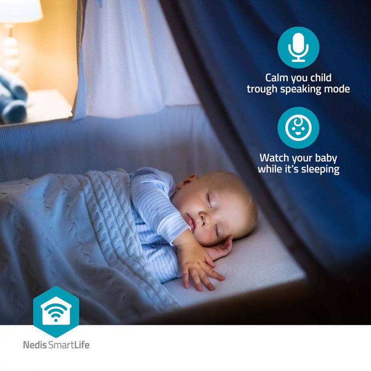 Nedis SmartLife Sisäkamera | Full HD 1080p | MicroSD (ei sisälly) / Onvif / Pilvipalvelutallennus (valinnainen) | Liiketunnistimella | Yökuvaus | Musta