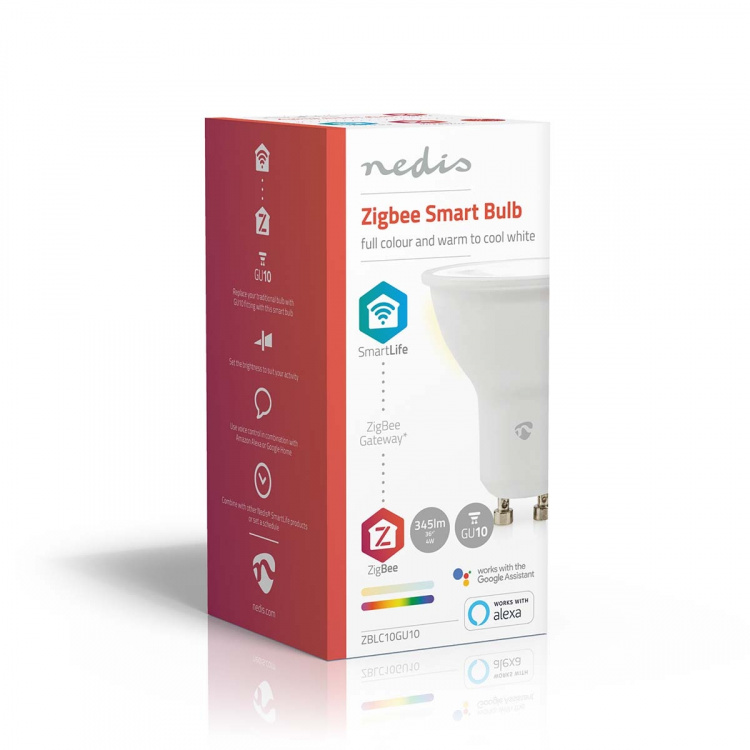 Nedis SmartLife RGB Lamppu | GU10 | 345 lm | 4.70 W | Lämpimästä kylmään valkoiseen / RGB | 2200 - 6500 K | Android™ / IOS | Spot | 1 kpl Nedis SmartLife RGB Lamppu | GU10 | 345 lm | 4.70 W | Lämpimästä kylmään valkoiseen / RGB | 2200 - 6500 K | Android™ / IOS | Spot | 1 kpl