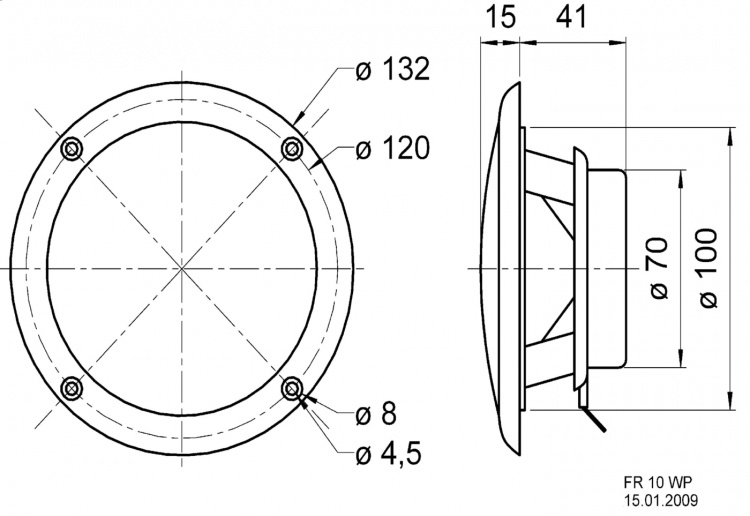 Visaton FR 10 WP - 4 Ohm (valkoinen) - Suolavedenkestävä 10 cm (4