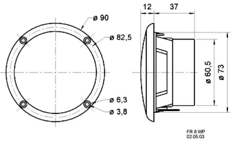 Visaton FR 8 WP - 4 Ohm (valkoinen) - Suolavedenkestävä 8 cm (3,3