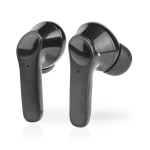 Nedis Täysin langaton Kuulokkeet | Bluetooth® | Suurin akun toistoaika: 5 tuntia | Kosteusohjaus | Latauskotelo | Sisäänrakennettu mikrofoni | Tuki ääniohjaukselle | Vastamelutoiminto | Musta