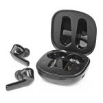 Nedis Täysin langaton Kuulokkeet | Bluetooth® | Suurin akun toistoaika: 5 tuntia | Kosteusohjaus | Latauskotelo | Sisäänrakennettu mikrofoni | Tuki ääniohjaukselle | Vastamelutoiminto | Musta