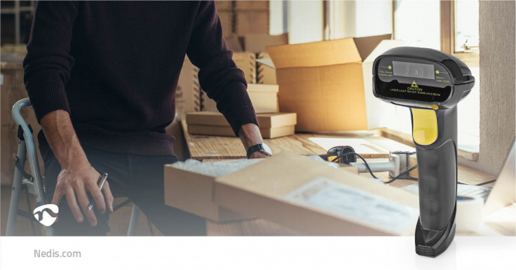 Nedis Viivakoodinlukija | Laser | Langaton | 1D lineaarinen | Paristokäyttöinen / USB Virta | USB-liitäntä