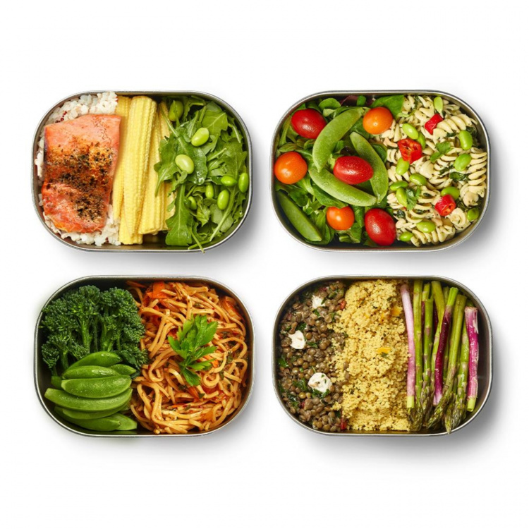 Lunchbox B+B Small Stainless 600 ml Oliv