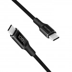 LogiLink USB-C - USB-C-kabel med display 100W 1 m Svart LogiLink USB-C - USB-C-kabel med display 100W 1 m Svart