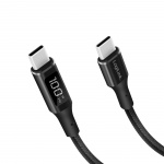 LogiLink USB-C - USB-C-kabel med display 100W 1 m Svart LogiLink USB-C - USB-C-kabel med display 100W 1 m Svart