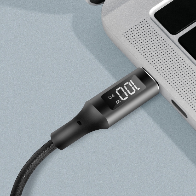 LogiLink USB-C - USB-C-kabel med display 100W 1 m Svart LogiLink USB-C - USB-C-kabel med display 100W 1 m Svart