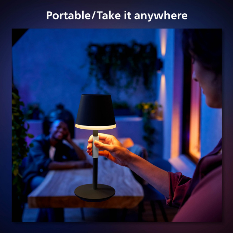 Philips Hue Go Portabel bordslampa Svart/Mörkgrå