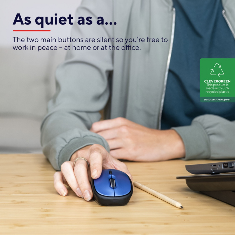 Trust Yvi+ langaton hiiri Eco-design sininen Trust Yvi+ langaton hiiri Eco-design sininen