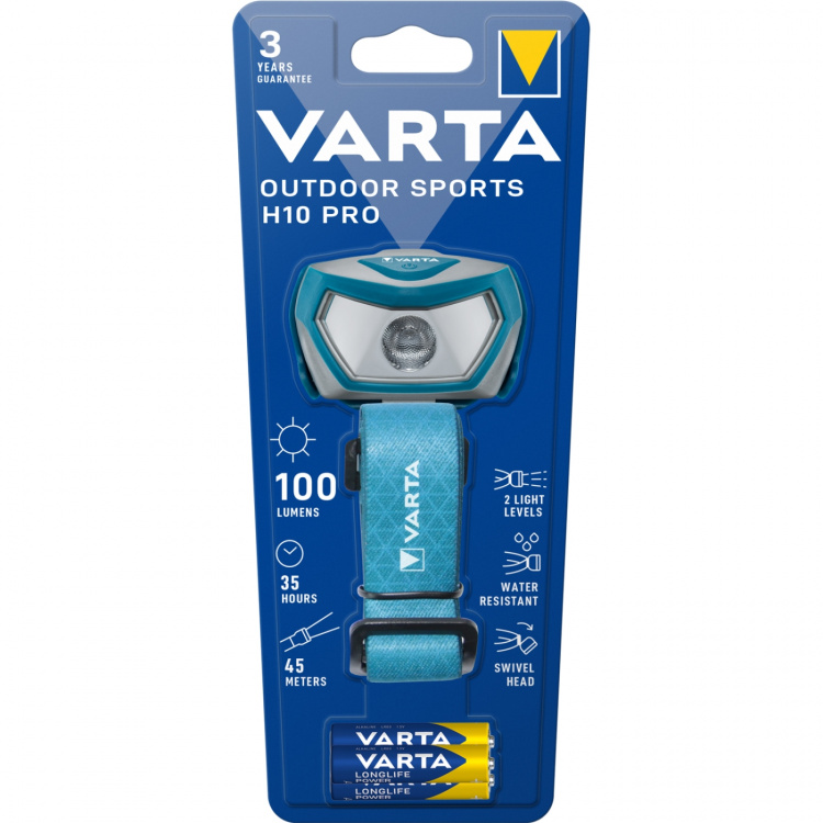 Varta Outdoor Sports H10 Pro Pannlampa 100 lm Blå