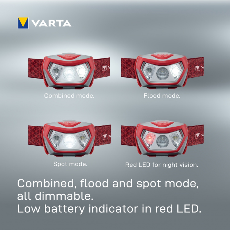 Varta Outdoor Sports H20 Pro Pannlampa 200 lm Röd Varta Outdoor Sports H20 Pro Pannlampa 200 lm Röd