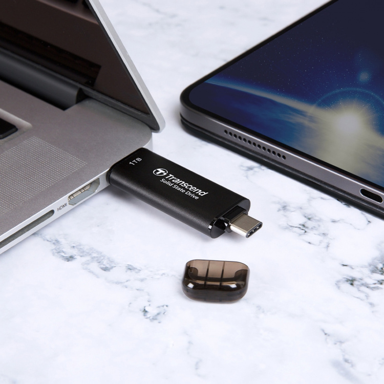 Transcend Portabel SSD ESD310S USB-C 2TB (R1050/W950) Silver