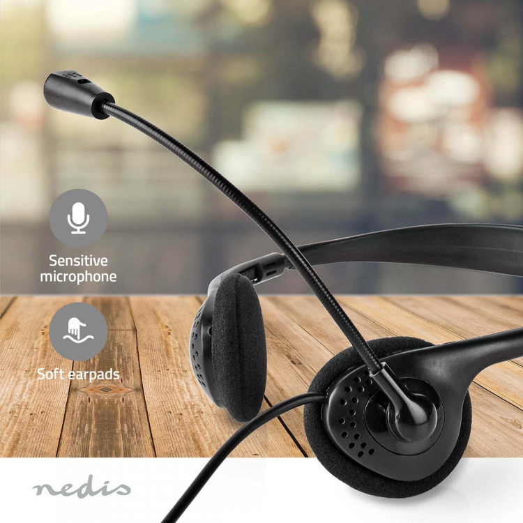 Nedis PC-headset | On-Ear-Kuulokkeet | Stereo | USB Type-A / USB Type-C™ | Kokoontaitettava Mikrofoni | Musta Nedis PC-headset | On-Ear-Kuulokkeet | Stereo | USB Type-A / USB Type-C™ | Kokoontaitettava Mikrofoni | Musta