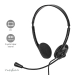 Nedis PC-headset | On-Ear-Kuulokkeet | Stereo | USB Type-A / USB Type-C™ | Kokoontaitettava Mikrofoni | Musta Nedis PC-headset | On-Ear-Kuulokkeet | Stereo | USB Type-A / USB Type-C™ | Kokoontaitettava Mikrofoni | Musta