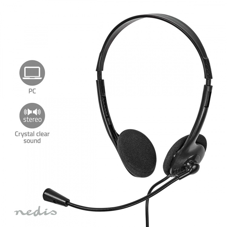 Nedis PC-headset | On-Ear-Kuulokkeet | Stereo | USB Type-A / USB Type-C™ | Kokoontaitettava Mikrofoni | Musta Nedis PC-headset | On-Ear-Kuulokkeet | Stereo | USB Type-A / USB Type-C™ | Kokoontaitettava Mikrofoni | Musta