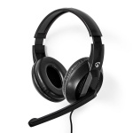 Nedis PC-headset | Over-Ear-kuulokkeet | Stereo | USB Type-A / USB Type-C™ | Kokoontaitettava Mikrofoni | Musta