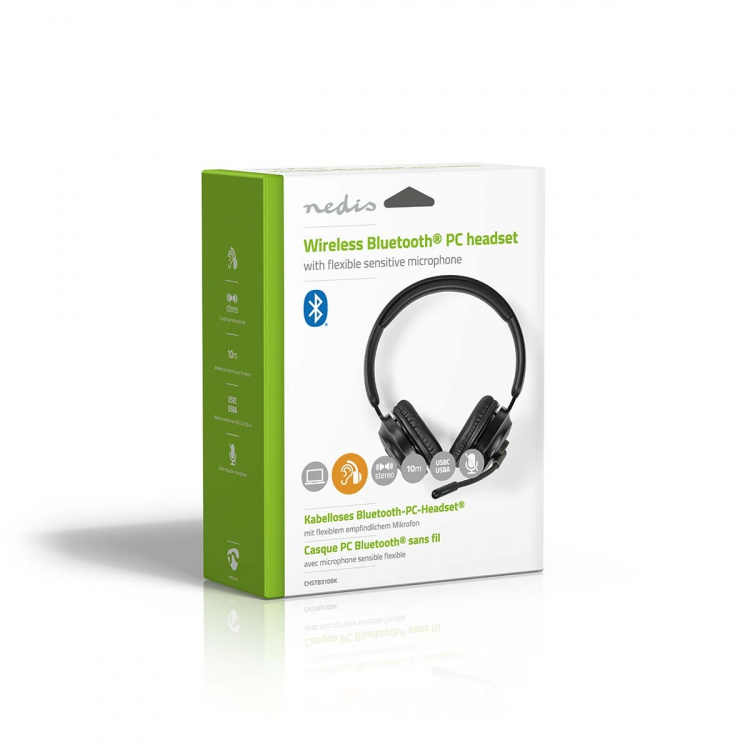 Nedis PC-headset | On-Ear-Kuulokkeet | Stereo | Bluetooth | Kokoontaitettava Mikrofoni | Musta Nedis PC-headset | On-Ear-Kuulokkeet | Stereo | Bluetooth | Kokoontaitettava Mikrofoni | Musta