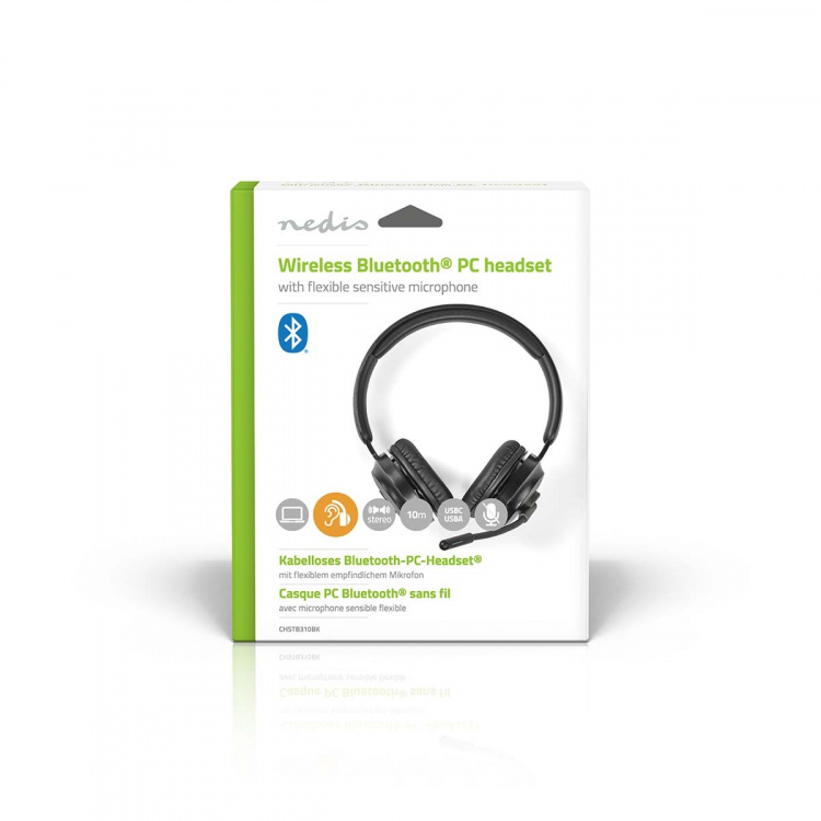 Nedis PC-headset | On-Ear-Kuulokkeet | Stereo | Bluetooth | Kokoontaitettava Mikrofoni | Musta Nedis PC-headset | On-Ear-Kuulokkeet | Stereo | Bluetooth | Kokoontaitettava Mikrofoni | Musta