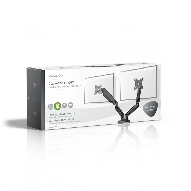 Nedis Monitorin Pöytäteline | Kaasujousi | 2 Näyttöä | 15 - 32 