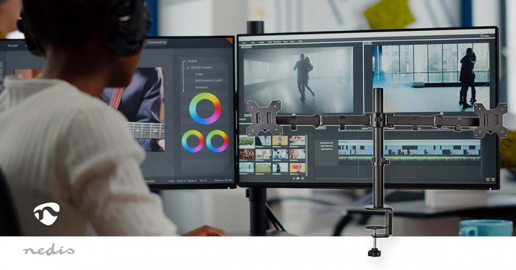 Nedis Monitorin Pöytäteline | 2 Näyttö(t) | 15 - 32  Nedis Monitorin Pöytäteline | 2 Näyttö(t) | 15 - 32