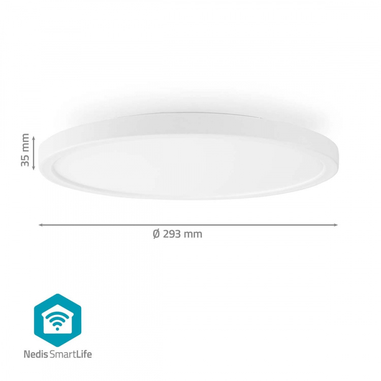 Nedis SmartLife Kattovalo | Lämpimästä kylmään valkoiseen / RGB | Pyöreä | Halkaisija: 290 mm | 1800 lm | 2700 - 6500 K | IP20 | Energialuokka: F | Android™ / IOS Nedis SmartLife Kattovalo | Lämpimästä kylmään valkoiseen / RGB | Pyöreä | Halkaisija: 290 mm | 1800 lm | 2700 - 6500 K | IP20 | Energialuokka: F | Android™ / IOS