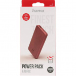 HAMA Powerbank Fabric 10000mAh Chili Red
