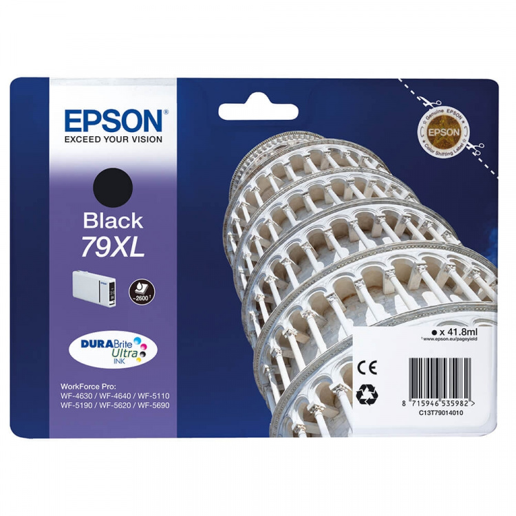 EPSON Musteet C13T79014010 79XL Musta Tower of Pisa EPSON Musteet C13T79014010 79XL Musta Tower of Pisa